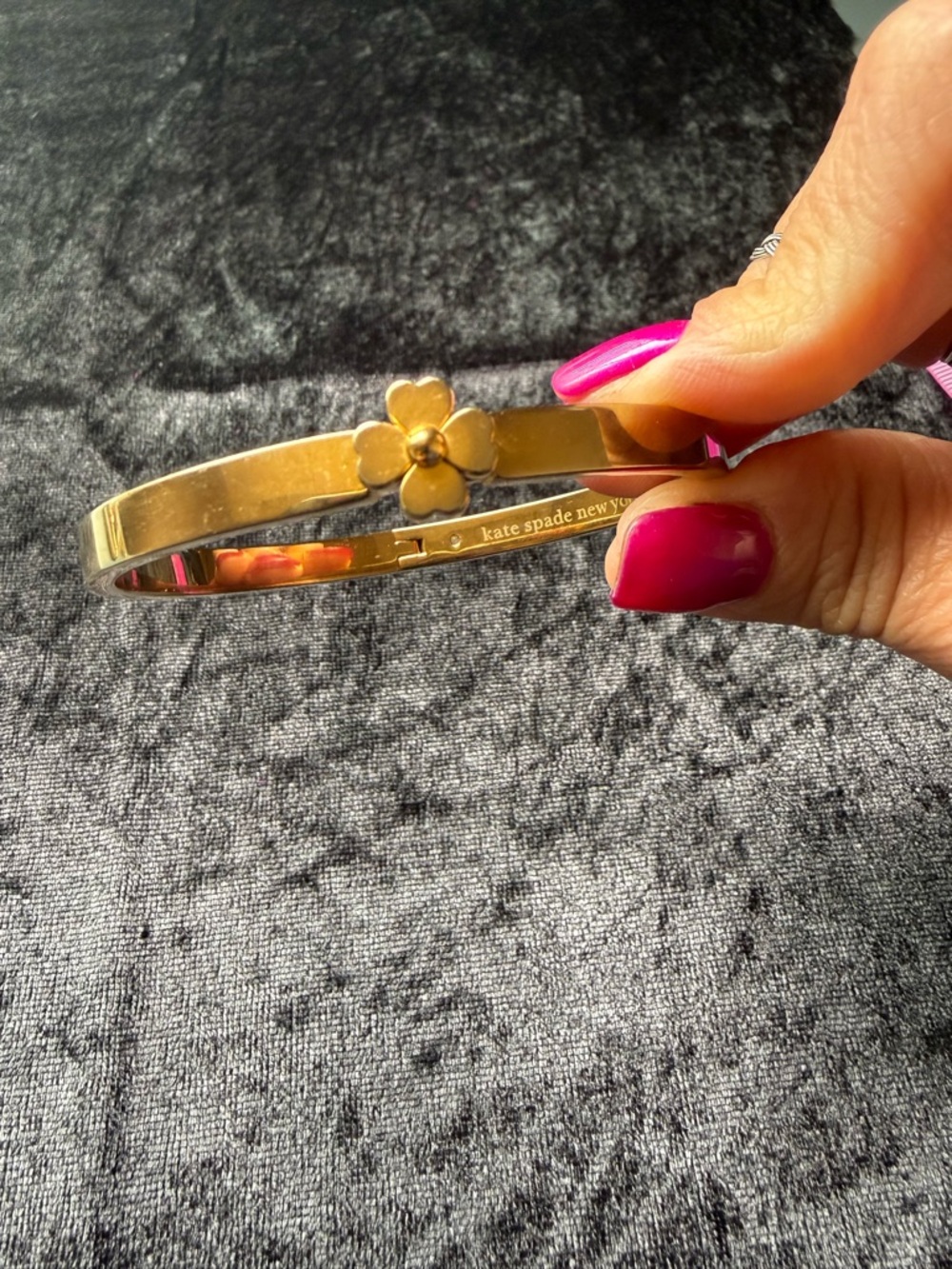 kate spade Gold Flower Bangle Bracelet - Picture 5 of 13